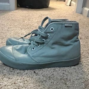 Bangs brand London Fog High Top womens size 7.5 light teal/grey color shoes